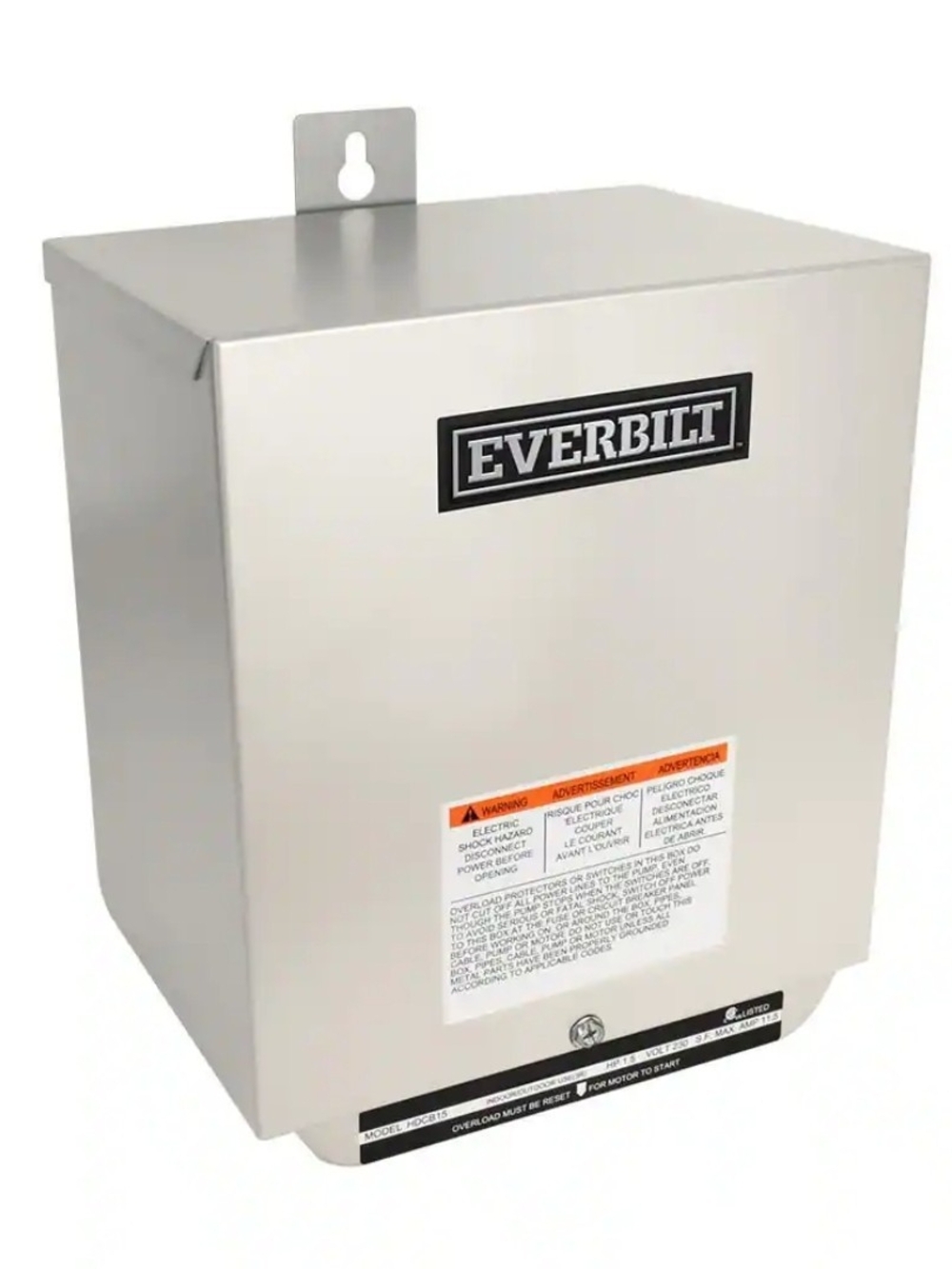 Everbilt HDCB15 1-1/2 HP 230V Submersible Well Pump Motor Control Box NEMA 3R